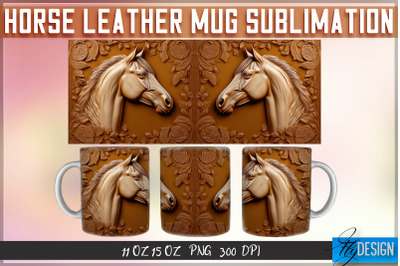 Horse Leather Mug Sublimation | 11 oz 15 oz Mug | PNG File