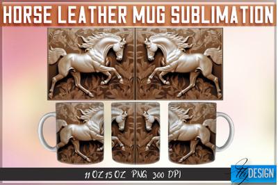 Horse Leather Mug Sublimation | 11 oz 15 oz Mug | PNG File