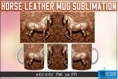 Horse Leather Mug Sublimation | 11 oz 15 oz Mug | PNG File