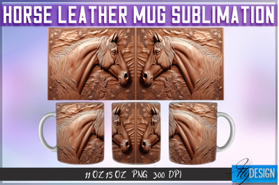 Horse Leather Mug Sublimation | 11 oz 15 oz Mug | PNG File