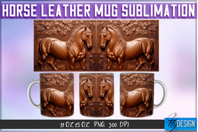 Horse Leather Mug Sublimation | 11 oz 15 oz Mug | PNG File