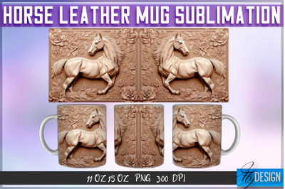 Horse Leather Mug Sublimation | 11 oz 15 oz Mug | PNG File