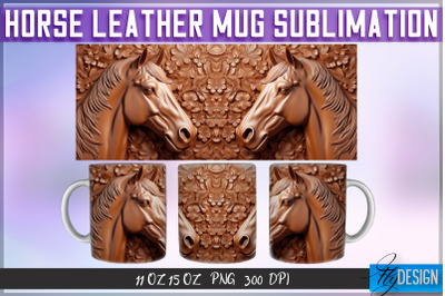 Horse Leather Mug Sublimation | 11 oz 15 oz Mug | PNG File