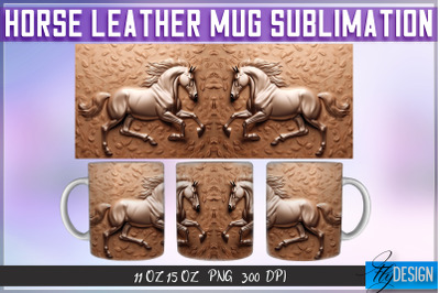 Horse Leather Mug Sublimation | 11 oz 15 oz Mug | PNG File