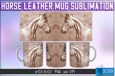 Horse Leather Mug Sublimation | 11 oz 15 oz Mug | PNG File