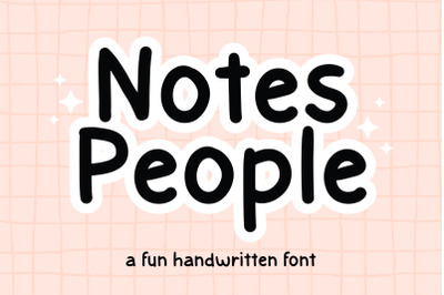 Notes People, Handwriting Font, Cute Typeface, Journaling, Handwritten