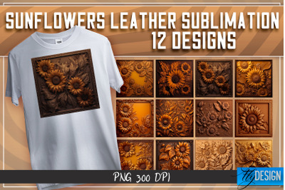 Sunflowers Leather Sublimation | T-Shirt Design | PNG File