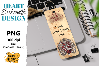 Anatomical Heart Bookmark printable. Read your heart out
