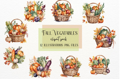 Fall Vegetables in Basket, Autumn Garden