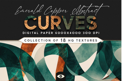 Emerald Copper Abstract Curves Texture Pack