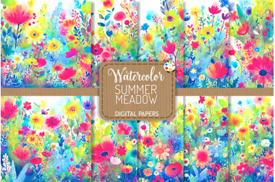 Summer Meadow Set 2 - Watercolor Floral Illustrations