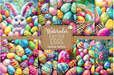 Easter Eggs - Watercolor Digital Papers