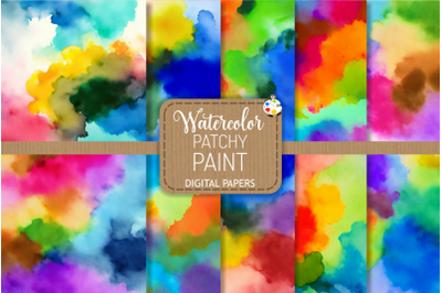 Watercolor Patchy Paint Background Texture Papers