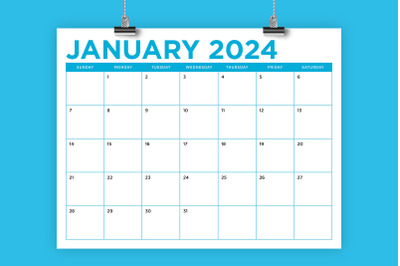 2024 8.5 x 11 Inch Color Calendar