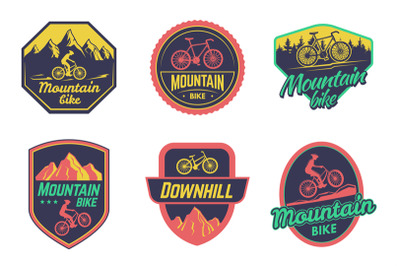 Downhill sticker, outdoor freestyle bicycle and bike riders emblems ve