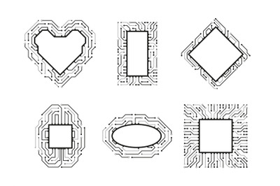 Electronic chip, CPU border and digital circuit line board