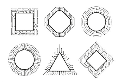 Microchip frame of technology, chip circuit computer