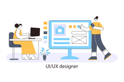 Ux designer concept of website designer, app