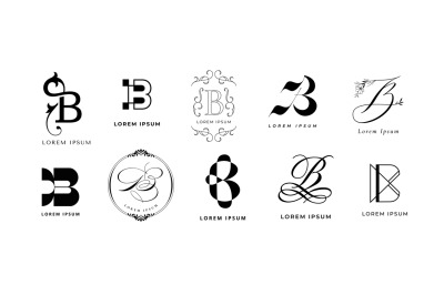 Creative B emblem. Letter b monogram for Beauty, Books, Beach and Butt