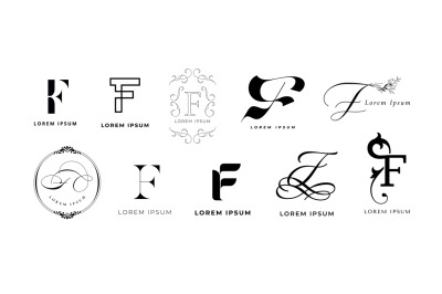 Creative F emblem. Letter f monogram for fast fitness, futuristic fest