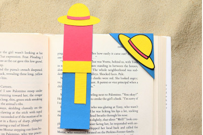 Cartoon Straw Hat Papercut Bookmark Duo | SVG | PNG | DXF | EPS