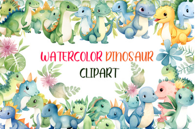 Dinosaur Watercolor Clipart PNG Collection for Vibrant Creations