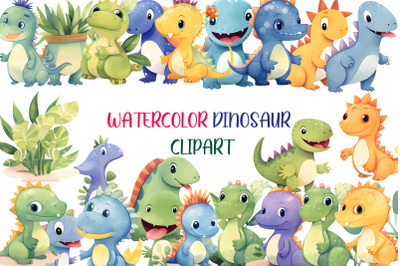 Hand-Painted Watercolor Clipart PNG Collection  T-Rex PNG, Dino Clip A