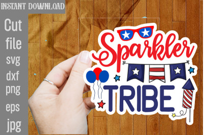 Sparkler Tribe SVG cut file,4th Of July Stickers PNG Bundle, Patriotic