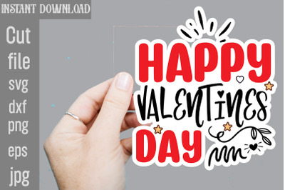 Happy Valentines Day SVG cut file,Valentine png printable stickers, ka