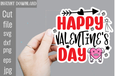 Happy Valentine&#039;s Day SVG cut file,Valentine png printable stickers, k