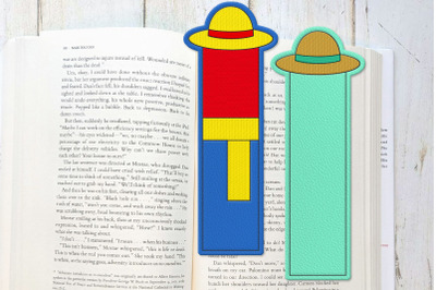 ITH Cartoon Straw Hat Bookmark | Applique Embroidery