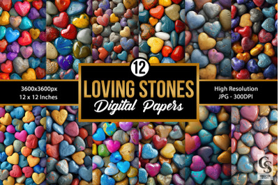 Colorful Heart Shaped Stones Backgrounds