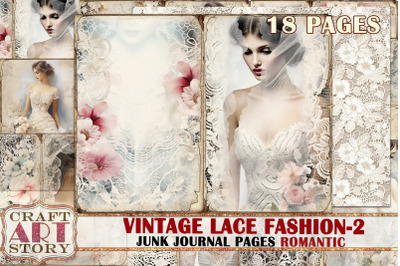 Vintage lace fashion Junk Journal Kit part 2 Romantic