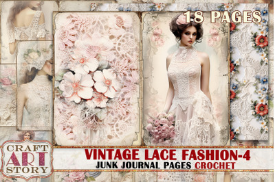 Vintage lace fashion Junk Journal Kit part 4 Crochet