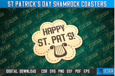 St. Patrick&#039;s Day Shamrock Coasters | Laser Cutting File | CNC File