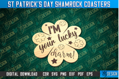 St. Patrick&#039;s Day Shamrock Coasters | Laser Cutting File | CNC File