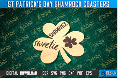 St. Patrick&#039;s Day Shamrock Coasters | Laser Cutting File | CNC File