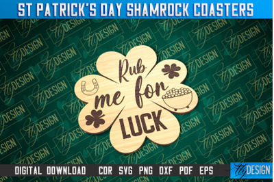 St. Patrick&#039;s Day Shamrock Coasters | Laser Cutting File | CNC File