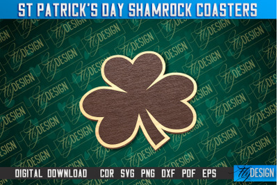 St. Patrick&#039;s Day Shamrock Coasters | Laser Cutting File | CNC File