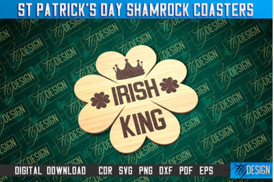 St. Patrick&#039;s Day Shamrock Coasters | Laser Cutting File | CNC File