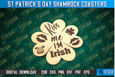 St. Patrick&#039;s Day Shamrock Coasters | Laser Cutting File | CNC File