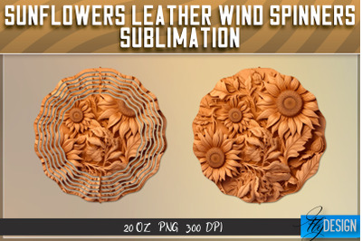 Sunflowers Leather Wind Spinners Sublimation | PNG Design