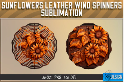 Sunflowers Leather Wind Spinners Sublimation | PNG Design