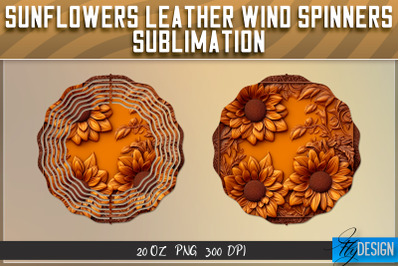 Sunflowers Leather Wind Spinners Sublimation | PNG Design