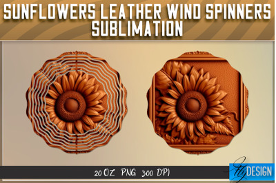 Sunflowers Leather Wind Spinners Sublimation | PNG Design