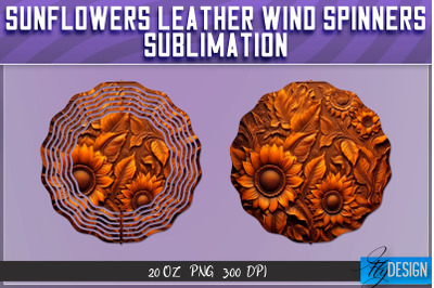 Sunflowers Leather Wind Spinners Sublimation | PNG Design