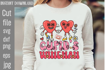 Cupids Wingman SVG cut file,Valentines Sublimation Design, Heart With