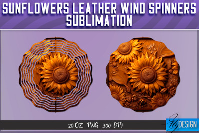 Sunflowers Leather Wind Spinners Sublimation | PNG Design