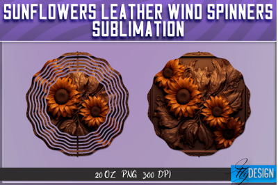 Sunflowers Leather Wind Spinners Sublimation | PNG Design