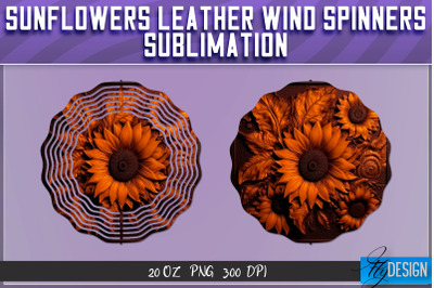 Sunflowers Leather Wind Spinners Sublimation | PNG Design